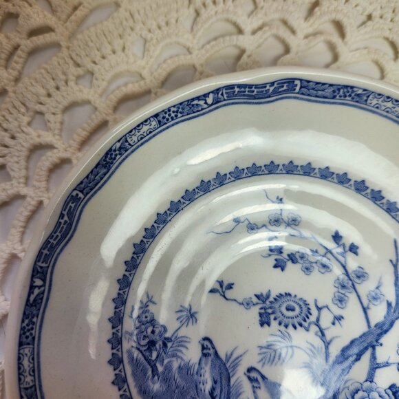 Antique Furnivals Saucer 5.5" 1913 Quail Blue RN684771 Made in England - Picture 3 of 7